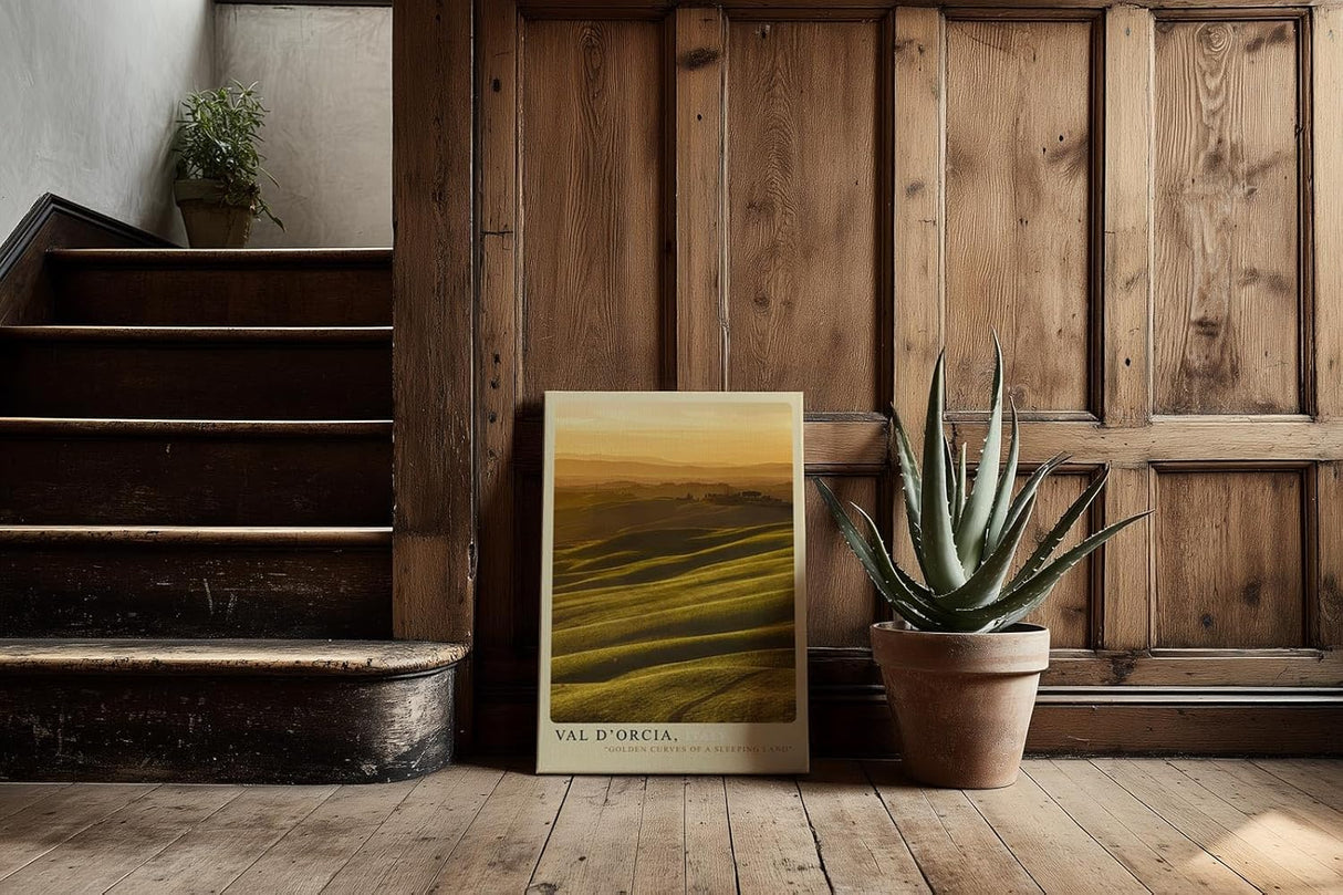 Paul Sinus Kunstdruck 40x60cm Val d’Orcia Italy goldene Hügelwellen der Toskana im warmen Abendlicht