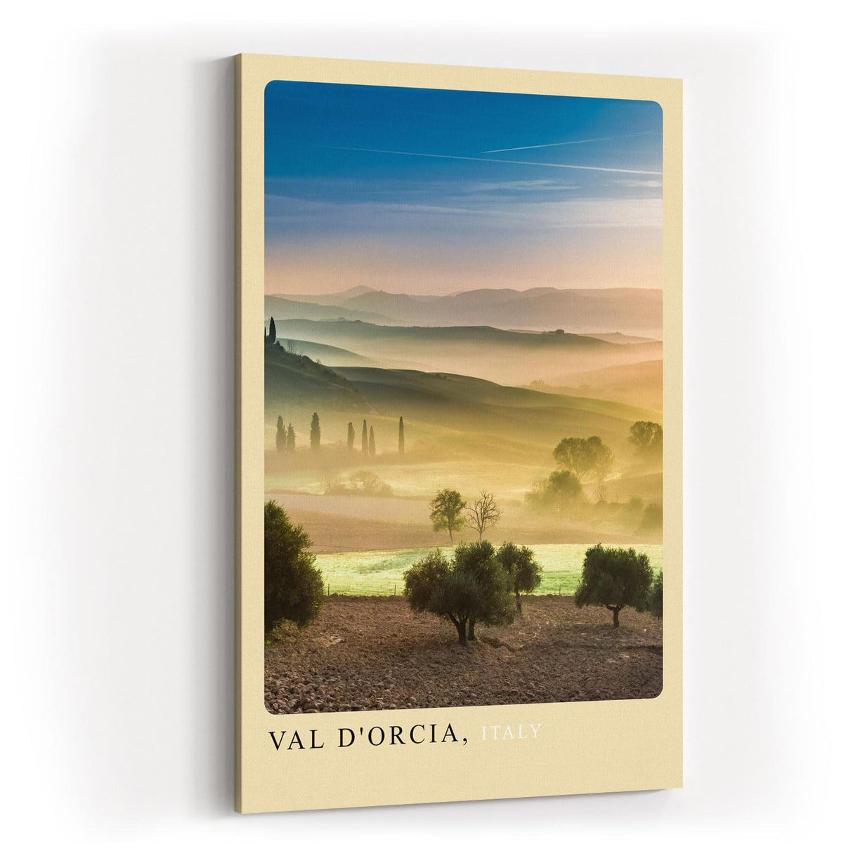 Paul Sinus Kunstdruck 40x60cm Val d'Orcia – Toskana-Panorama in goldenem Licht