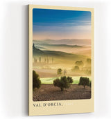 Paul Sinus Kunstdruck 40x60cm Val d'Orcia – Toskana-Panorama in goldenem Licht