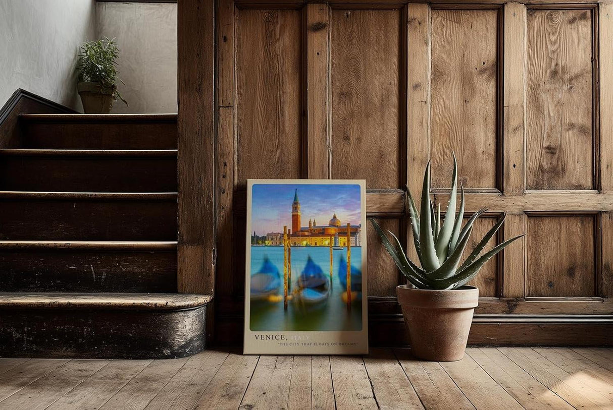 Paul Sinus Kunstdruck 40x60cm Venice – Magischer Blick auf das traumhafte Venedig zur Blauen Stunde
