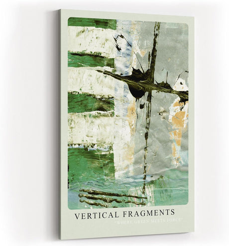 Paul Sinus Kunstdruck 40x60cm Vertical Fragments mit abstraktem Farbspiel in Grün und Struktur