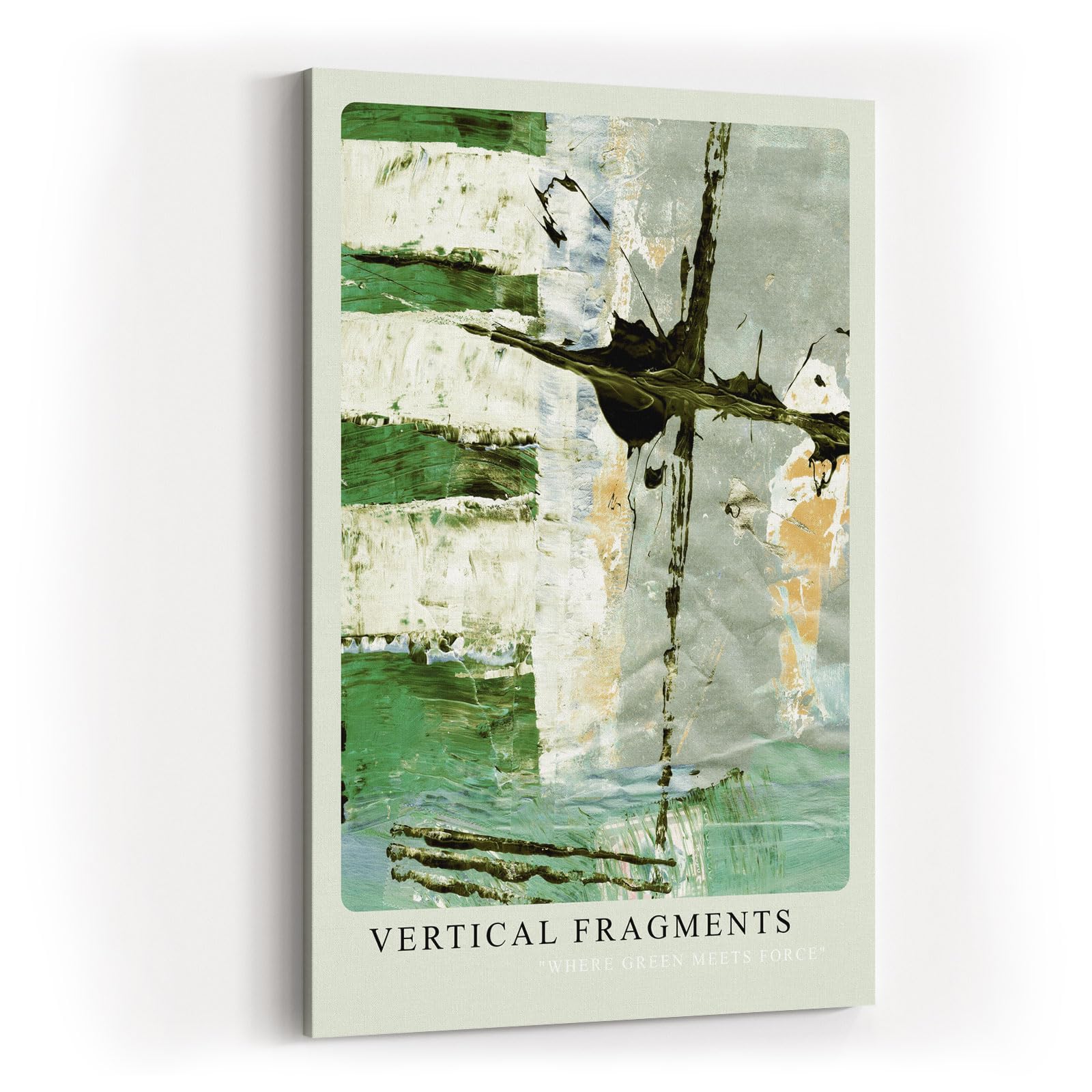 Paul Sinus Kunstdruck 40x60cm Vertical Fragments mit abstraktem Farbspiel in Grün und Struktur