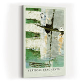 Paul Sinus Kunstdruck 40x60cm Vertical Fragments mit abstraktem Farbspiel in Grün und Struktur