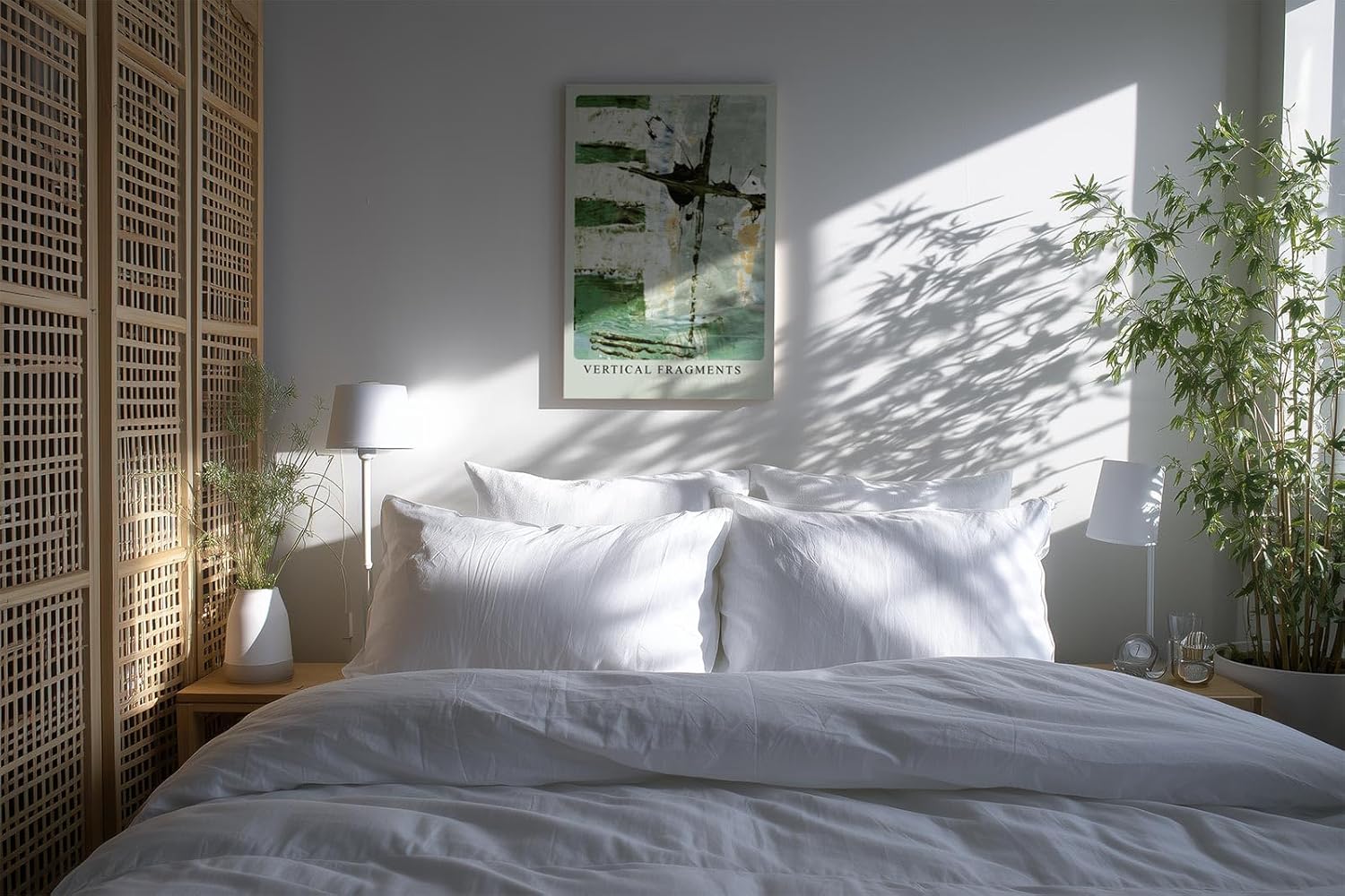 Paul Sinus Kunstdruck 40x60cm Vertical Fragments mit abstraktem Farbspiel in Grün und Struktur