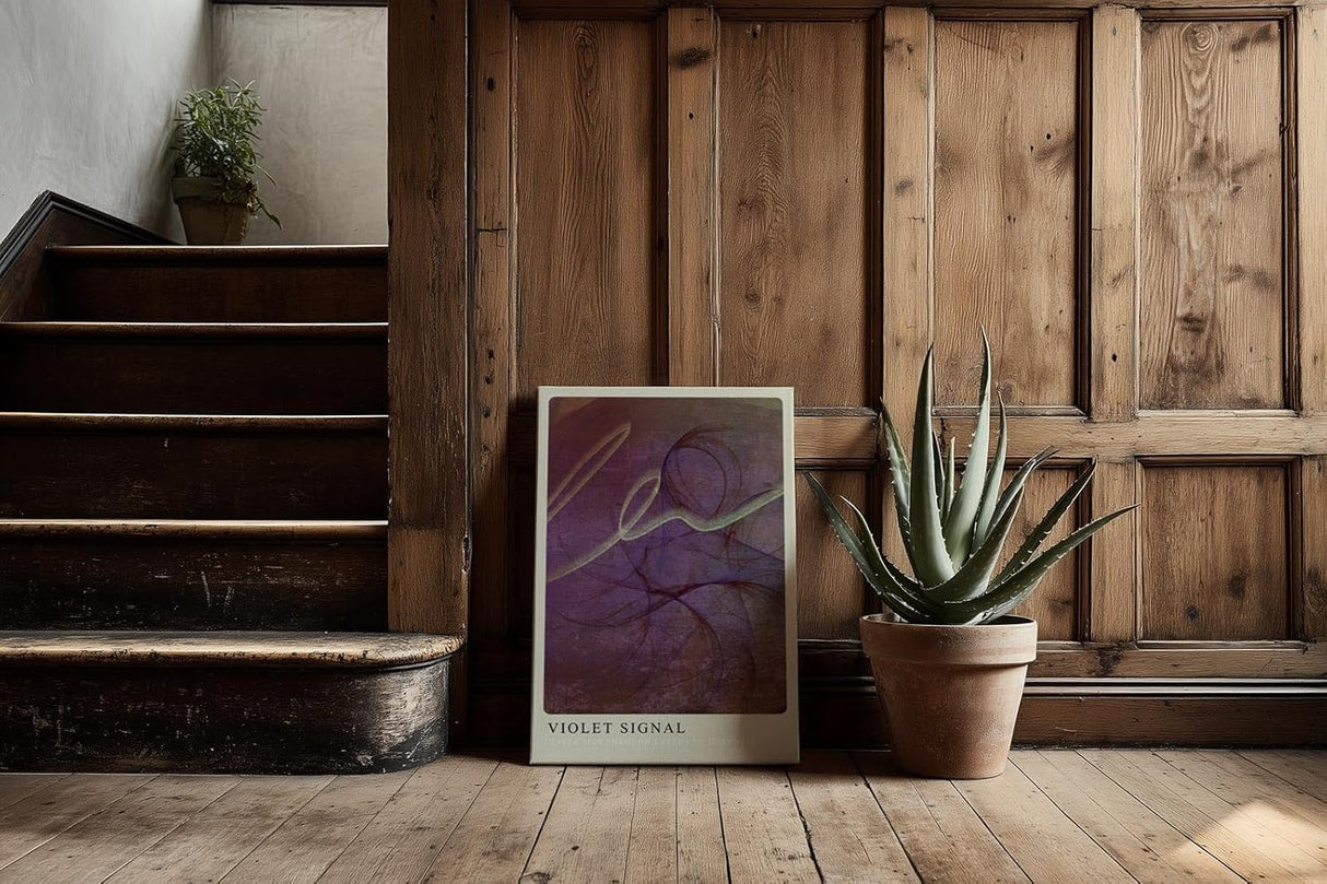 Paul Sinus Kunstdruck 40x60cm Violet Signal Violett Dunkel Linien Licht Energie Bewegung