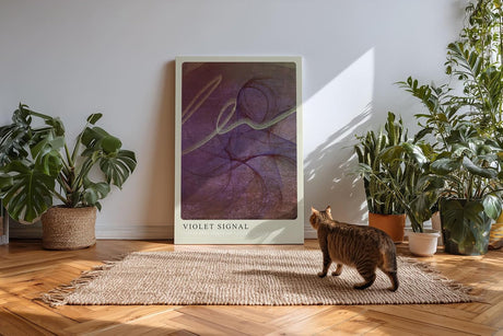 Paul Sinus Kunstdruck 40x60cm Violet Signal Violett Dunkel Linien Licht Energie Bewegung