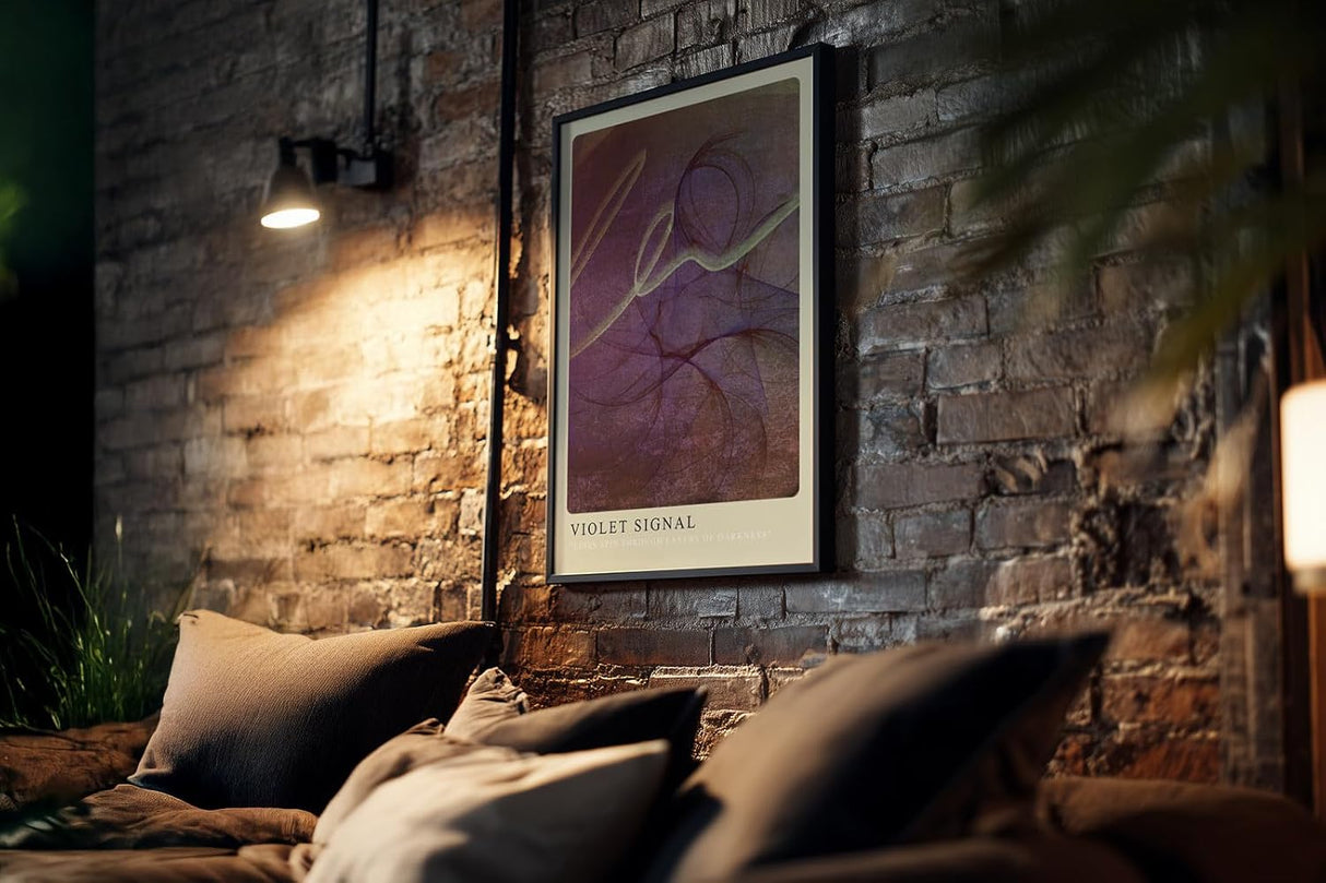 Paul Sinus Kunstdruck 40x60cm Violet Signal Violett Dunkel Linien Licht Energie Bewegung