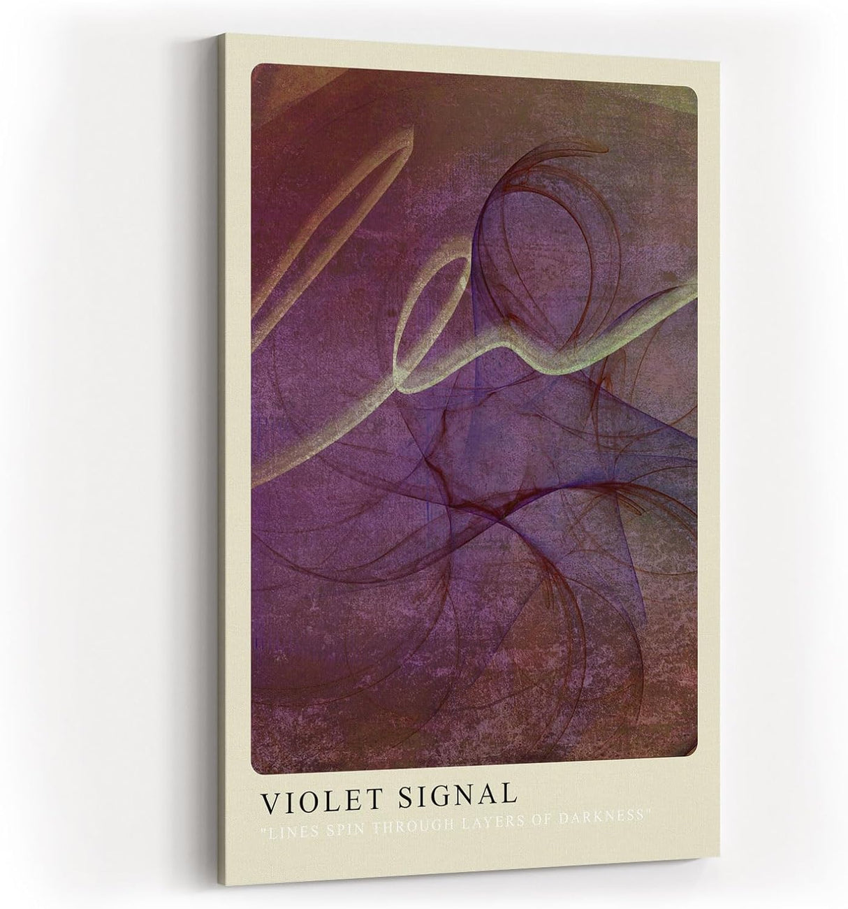 Paul Sinus Kunstdruck 40x60cm Violet Signal Violett Dunkel Linien Licht Energie Bewegung