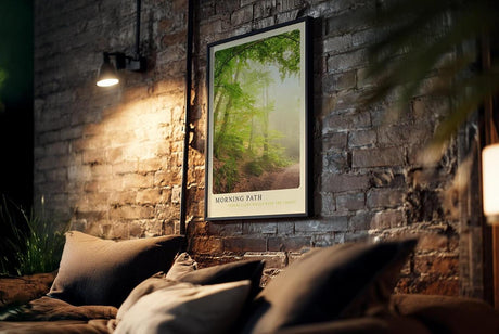 Paul Sinus Kunstdruck 40x60cm Wald Morgenstimmung Natur Pfad Licht grün Spaziergang Morning Path