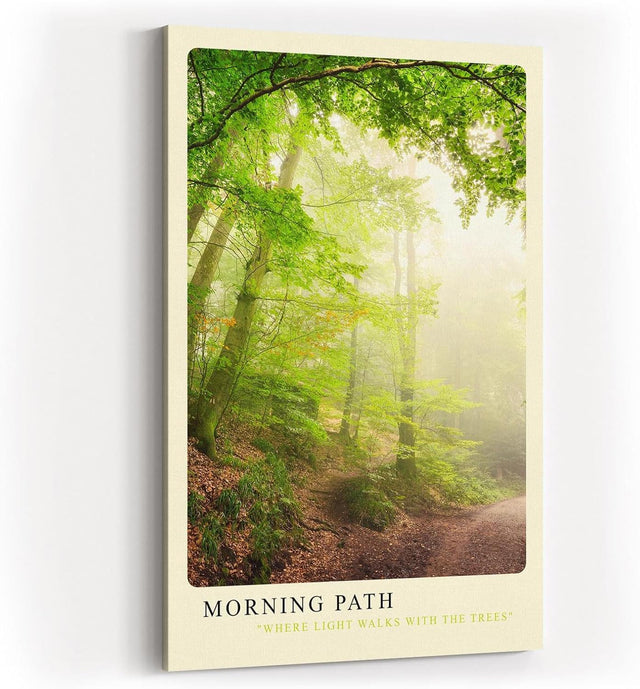 Paul Sinus Kunstdruck 40x60cm Wald Morgenstimmung Natur Pfad Licht grün Spaziergang Morning Path