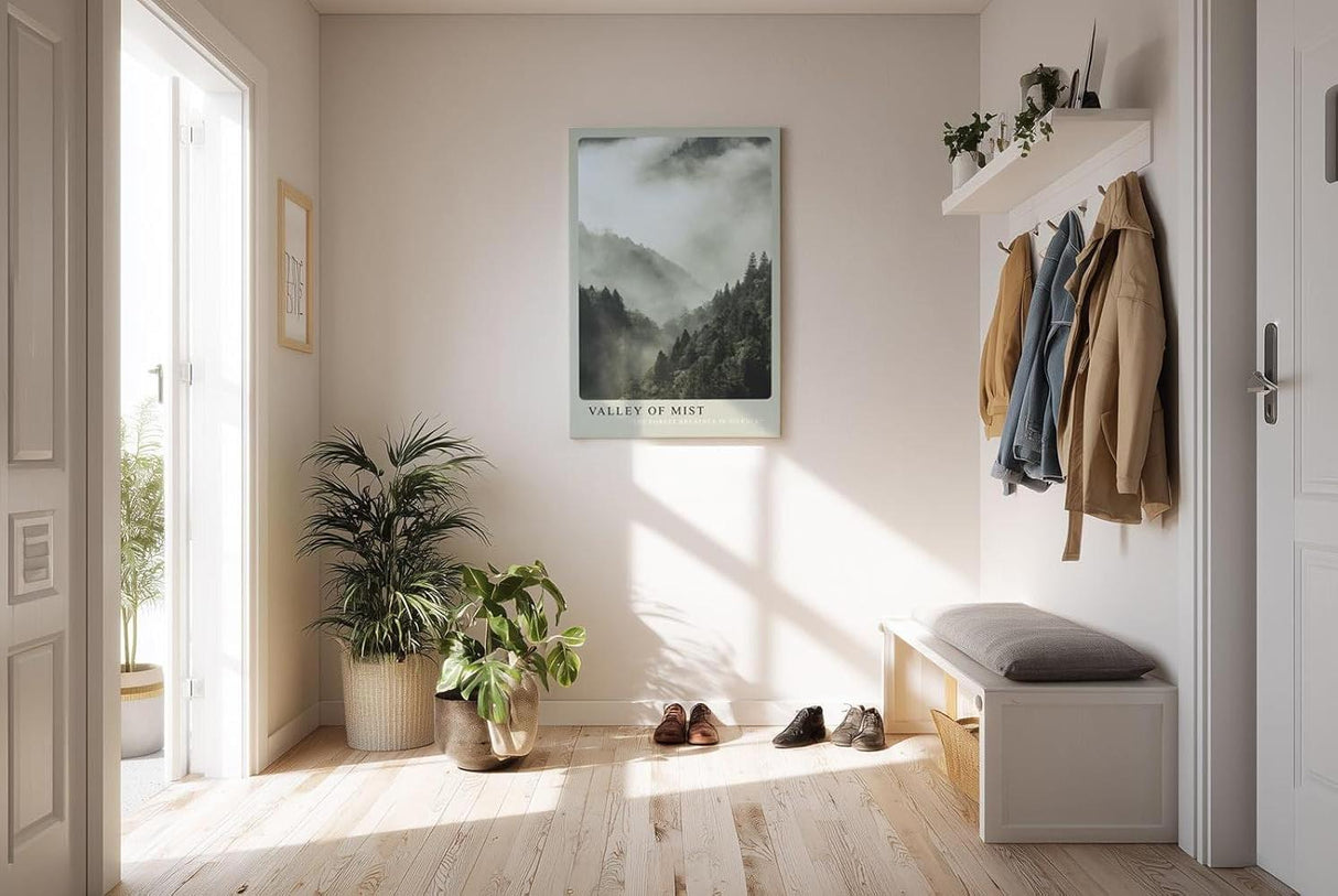 Paul Sinus Kunstdruck 40x60cm Wald Nebel Berge Stille Natur Fotografie Valley of Mist