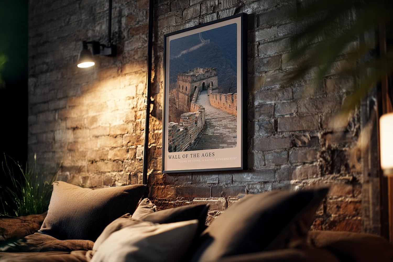 Paul Sinus Kunstdruck 40x60cm Wall of the Ages Chinesische Mauer bei Sonnenuntergang mit Blick über das Gebirge