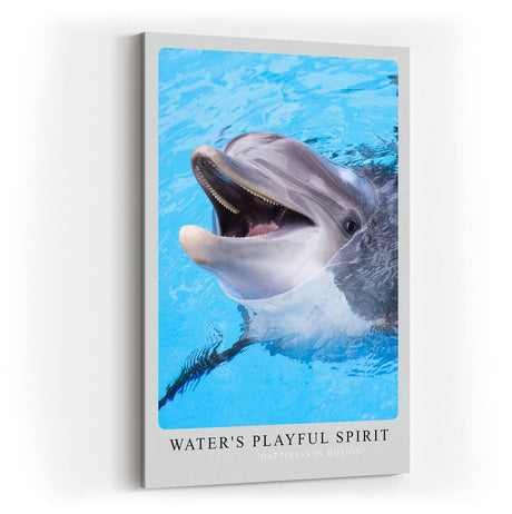 Paul Sinus Kunstdruck 40x60cm Water's Playful Spirit – Fröhlicher Delfin im klaren Wasser in lebendiger Nahaufnahme
