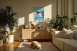 Paul Sinus Kunstdruck 40x60cm Water's Playful Spirit – Fröhlicher Delfin im klaren Wasser in lebendiger Nahaufnahme