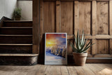 Paul Sinus Kunstdruck 40x60cm Winter Landschaft Schnee Sonnenuntergang Berge Frost Frosted Ridge
