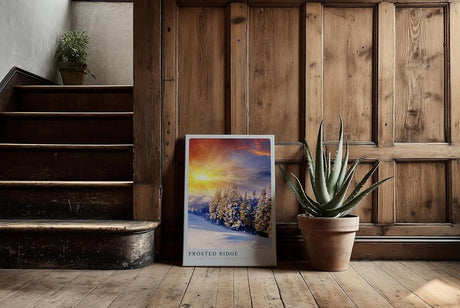 Paul Sinus Kunstdruck 40x60cm Winter Landschaft Schnee Sonnenuntergang Berge Frost Frosted Ridge