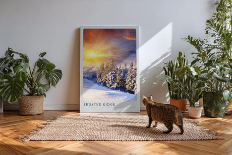 Paul Sinus Kunstdruck 40x60cm Winter Landschaft Schnee Sonnenuntergang Berge Frost Frosted Ridge