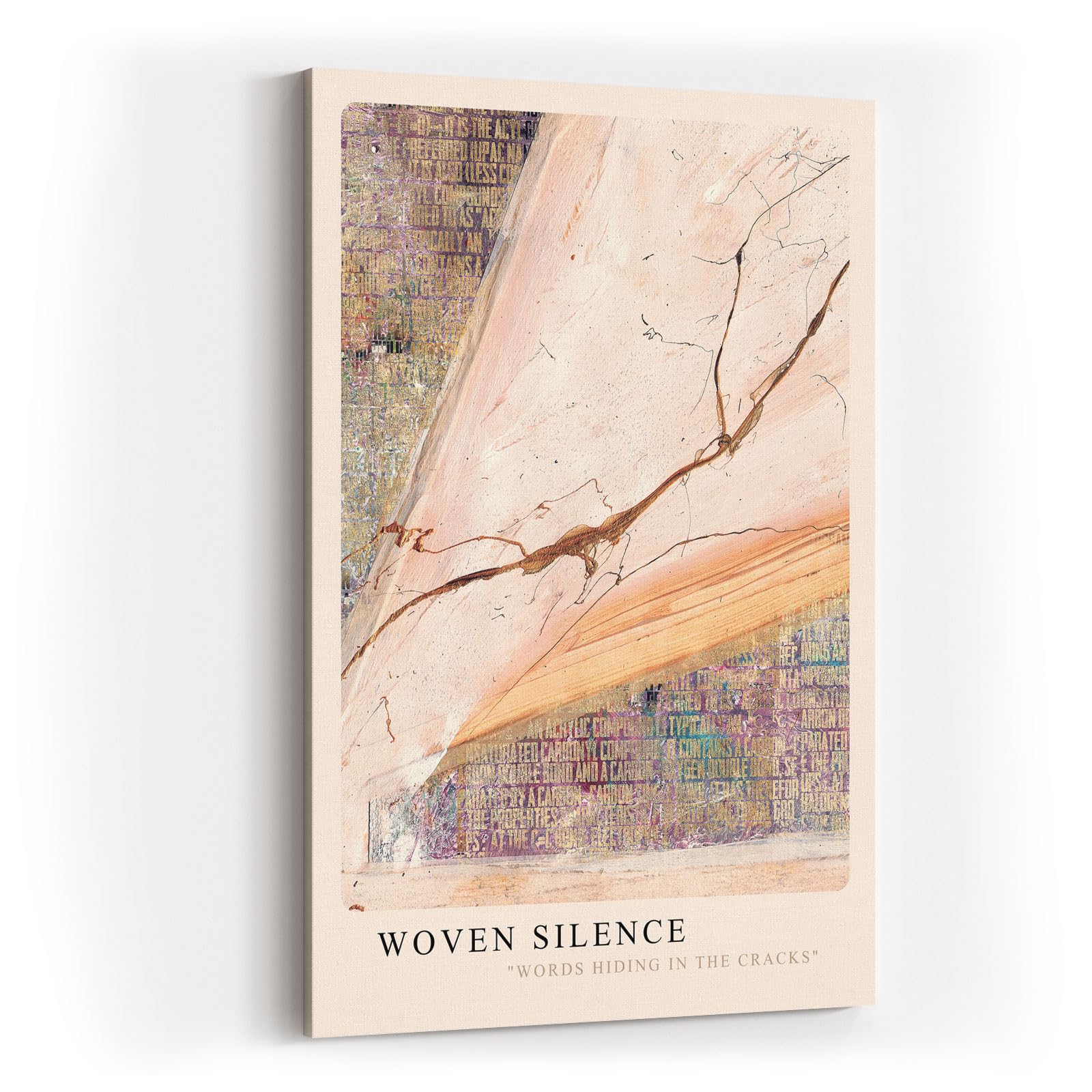 Paul Sinus Kunstdruck 40x60cm Woven Silence Riss Oberfläche Text Schrift Struktur Poesie