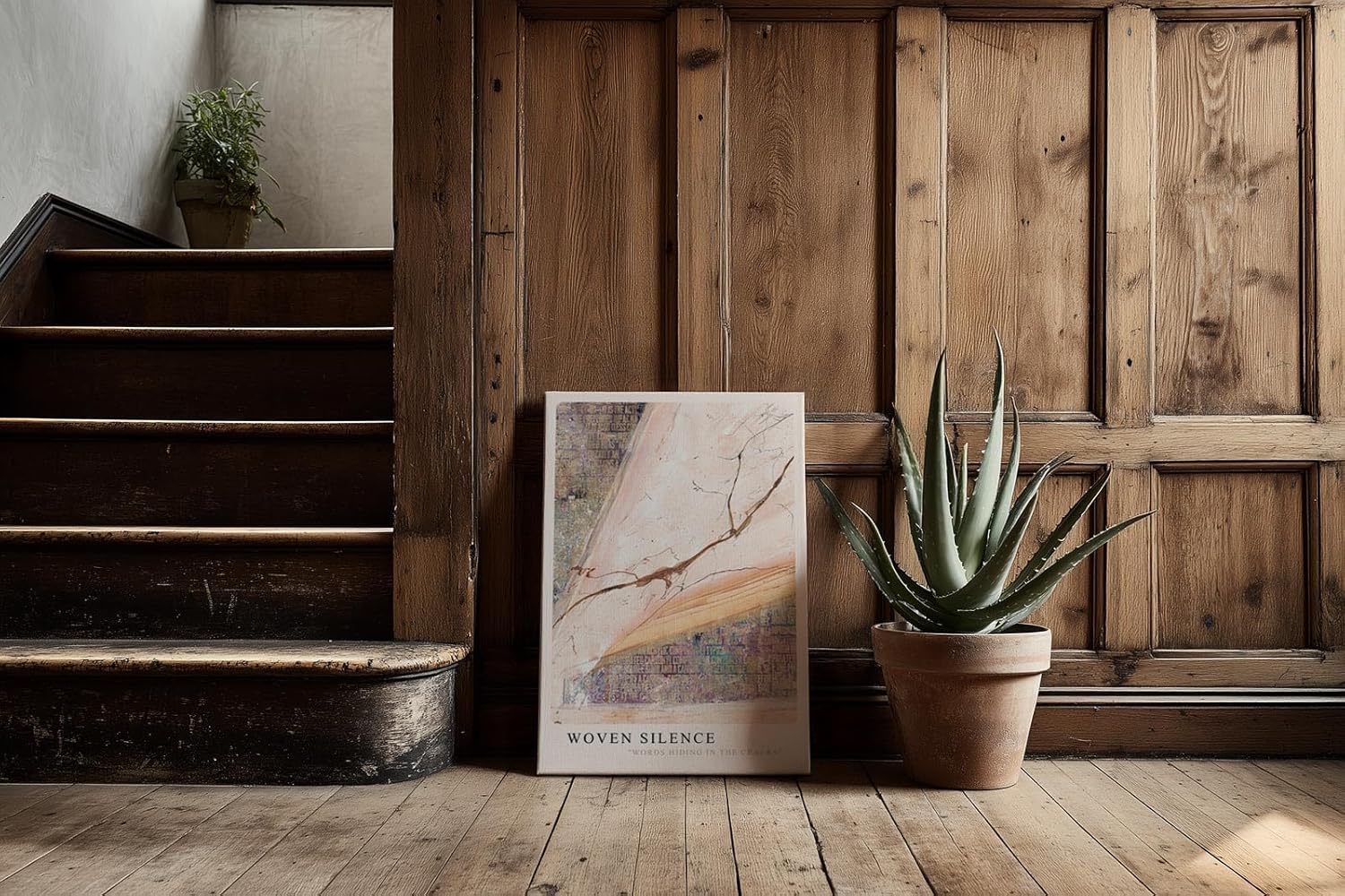 Paul Sinus Kunstdruck 40x60cm Woven Silence Riss Oberfläche Text Schrift Struktur Poesie