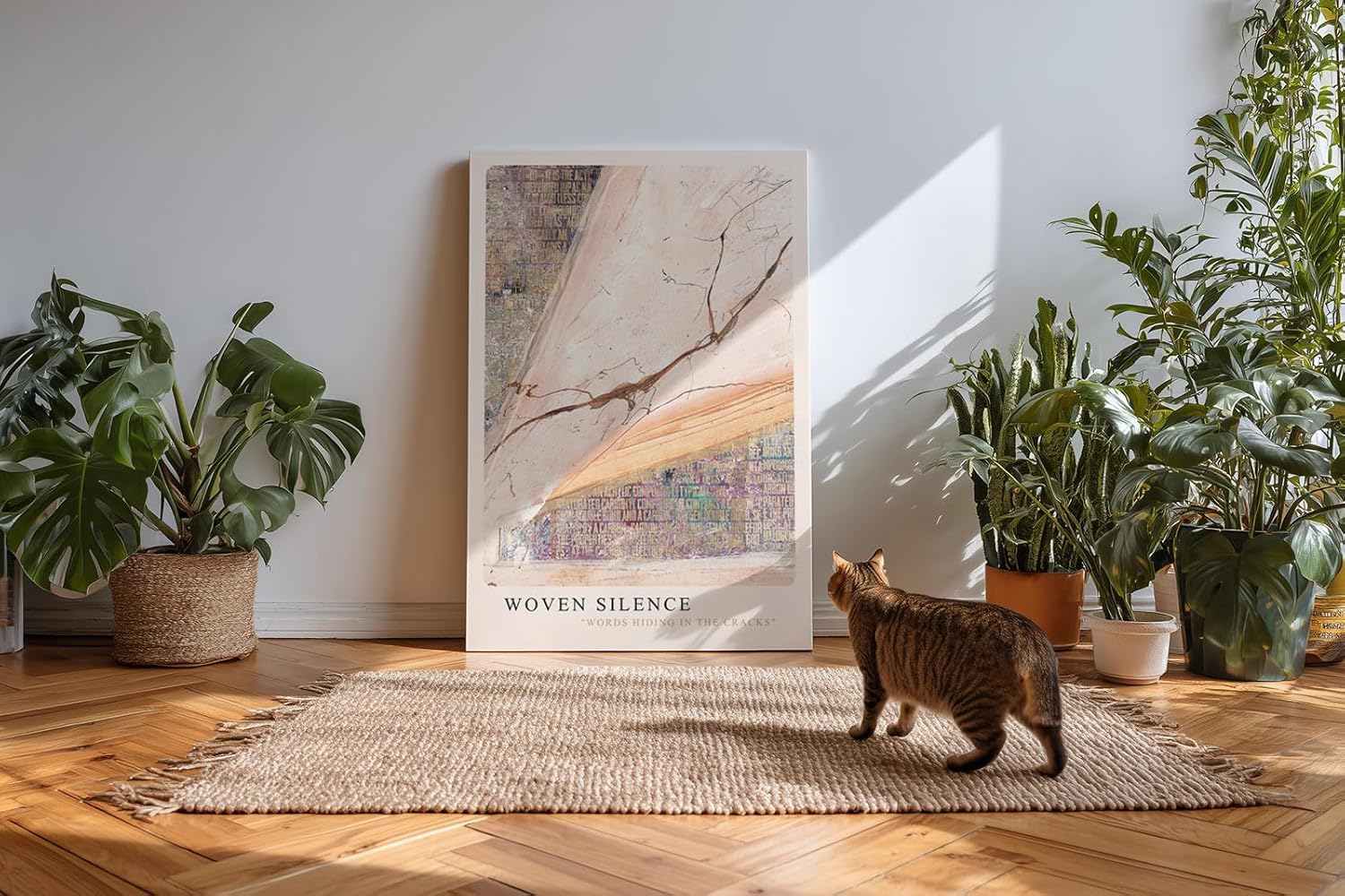 Paul Sinus Kunstdruck 40x60cm Woven Silence Riss Oberfläche Text Schrift Struktur Poesie