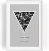 Paul Sinus personalisierter Bilderrahmen mit deinen GPS Koordinaten und Namen. 30cm x 42cm Holz Wechselrahmen mit Glas und Passepartout. Moderner Stadtplan. (ohne Rahmen)