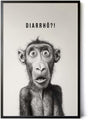 Paul Sinus Poster/Leinwandbild/Rahmenoption Lustiges Affenbild – Witzige Klo-Deko fürs Gäste-WC – Perfekt für Humorvolle