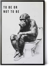 Paul Sinus Poster/Leinwandbild/Rahmenoption Lustiges Affenbild – Witzige Klo-Deko fürs Gäste-WC – Perfekt für Tiefsinnige