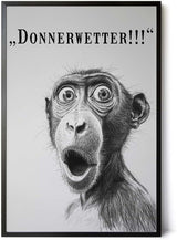 Paul Sinus Poster/Leinwandbild/Rahmenoption Lustiges Affenbild – Witzige Klo-Deko fürs Gäste-WC – Perfekt für Überraschungsmomente