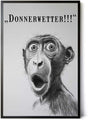 Paul Sinus Poster/Leinwandbild/Rahmenoption Lustiges Affenbild – Witzige Klo-Deko fürs Gäste-WC – Perfekt für Überraschungsmomente