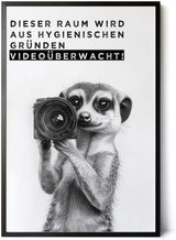 Paul Sinus Poster/Leinwandbild/Rahmenoption Lustiges Erdmännchenbild – Witzige Klo-Deko fürs Gäste-WC – Perfekt für Humorvolle