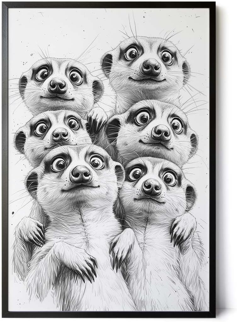 Paul Sinus Poster/Leinwandbild/Rahmenoption Lustiges Erdmännchenbild – Witzige Klo-Deko fürs Gäste-WC – Perfekt für Spaßvögel