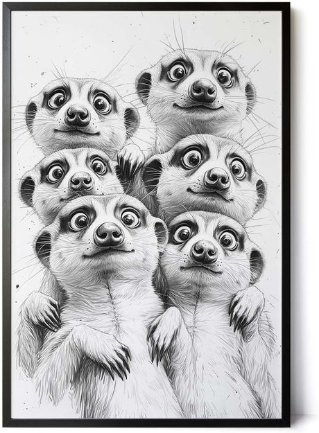 Paul Sinus Poster/Leinwandbild/Rahmenoption Lustiges Erdmännchenbild – Witzige Klo-Deko fürs Gäste-WC – Perfekt für Spaßvögel