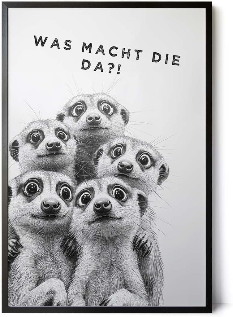 Paul Sinus Poster/Leinwandbild/Rahmenoption Lustiges Erdmännchenbild – Witzige Klo-Deko fürs Gäste-WC – Perfekt für Spaßvögel