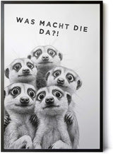 Paul Sinus Poster/Leinwandbild/Rahmenoption Lustiges Erdmännchenbild – Witzige Klo-Deko fürs Gäste-WC – Perfekt für Spaßvögel