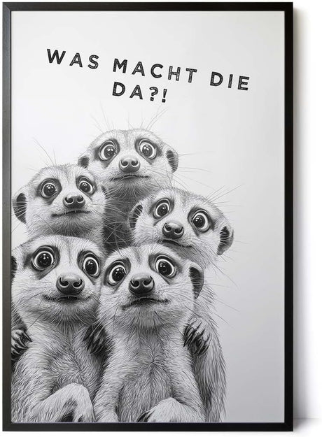 Paul Sinus Poster/Leinwandbild/Rahmenoption Lustiges Erdmännchenbild – Witzige Klo-Deko fürs Gäste-WC – Perfekt für Spaßvögel