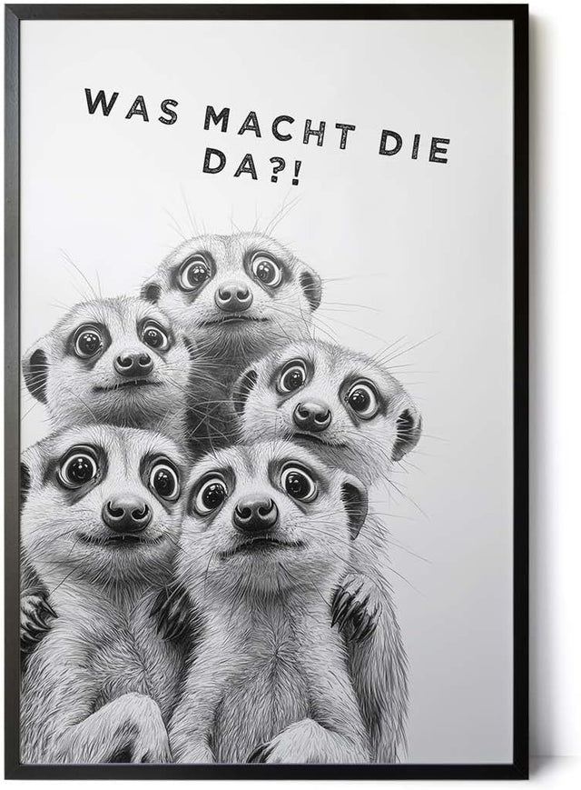 Paul Sinus Poster/Leinwandbild/Rahmenoption Lustiges Erdmännchenbild – Witzige Klo-Deko fürs Gäste-WC – Perfekt für Spaßvögel