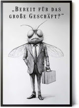 Paul Sinus Poster/Leinwandbild/Rahmenoption Lustiges Fliegenbild – Witzige Klo-Deko fürs Gäste-WC – Perfekt für Geschäftsmänner