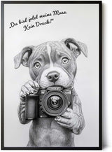 Paul Sinus Poster/Leinwandbild/Rahmenoption Lustiges Hundebild – Witzige Klo-Deko fürs Gäste-WC – Perfekt für Fotografie-Fans