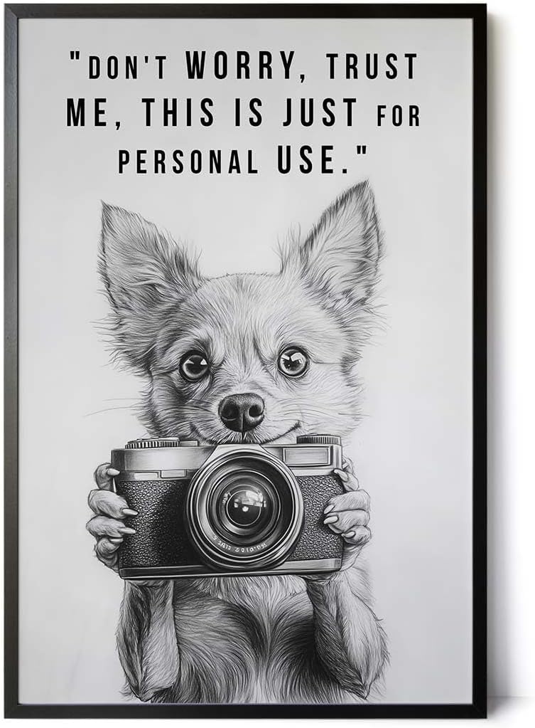 Paul Sinus Poster/Leinwandbild/Rahmenoption Lustiges Hundebild – Witzige Klo-Deko fürs Gäste-WC – Perfekt für Fotografie-Fans