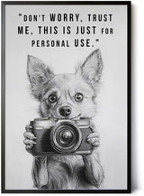 Paul Sinus Poster/Leinwandbild/Rahmenoption Lustiges Hundebild – Witzige Klo-Deko fürs Gäste-WC – Perfekt für Fotografie-Fans