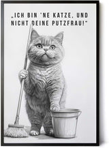 Paul Sinus Poster/Leinwandbild/Rahmenoption Lustiges Katzenbild – Freche Klo-Deko fürs Badezimmer – Perfekt für Gäste-WCs