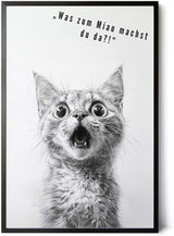 Paul Sinus Poster/Leinwandbild/Rahmenoption Lustiges Katzenbild – Freche Klo-Deko fürs Gäste-WC – Perfekt für Humorvolle