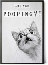 Paul Sinus Poster/Leinwandbild/Rahmenoption Lustiges Katzenbild – Freche Klo-Deko fürs Gäste-WC – Perfekt für Humorvolle