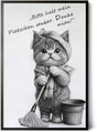 Paul Sinus Poster/Leinwandbild/Rahmenoption Lustiges Katzenbild – Niedliche Klo-Deko fürs Gäste-WC – Perfekt für Sauberkeitsfans