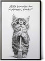 Paul Sinus Poster/Leinwandbild/Rahmenoption Lustiges Katzenbild – Niedliche Klo-Deko fürs Gäste-WC – Perfekt für Sauberkeitsfans