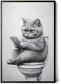 Paul Sinus Poster/Leinwandbild/Rahmenoption Lustiges Katzenbild – Witzige Klo-Deko fürs Badezimmer – Perfekt fürs Gäste-WC