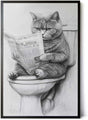 Paul Sinus Poster/Leinwandbild/Rahmenoption Lustiges Katzenbild – Witzige Klo-Deko fürs Badezimmer – Perfekt fürs Gäste-WC