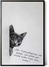 Paul Sinus Poster/Leinwandbild/Rahmenoption Lustiges Katzenbild – Witzige Klo-Deko fürs Gäste-WC – Perfekt für Humorvolle