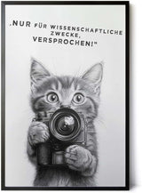 Paul Sinus Poster/Leinwandbild/Rahmenoption Lustiges Katzenbild – Witzige Klo-Deko fürs Gäste-WC – Perfekt für Humorvolle