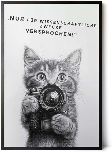 Paul Sinus Poster/Leinwandbild/Rahmenoption Lustiges Katzenbild – Witzige Klo-Deko fürs Gäste-WC – Perfekt für Humorvolle